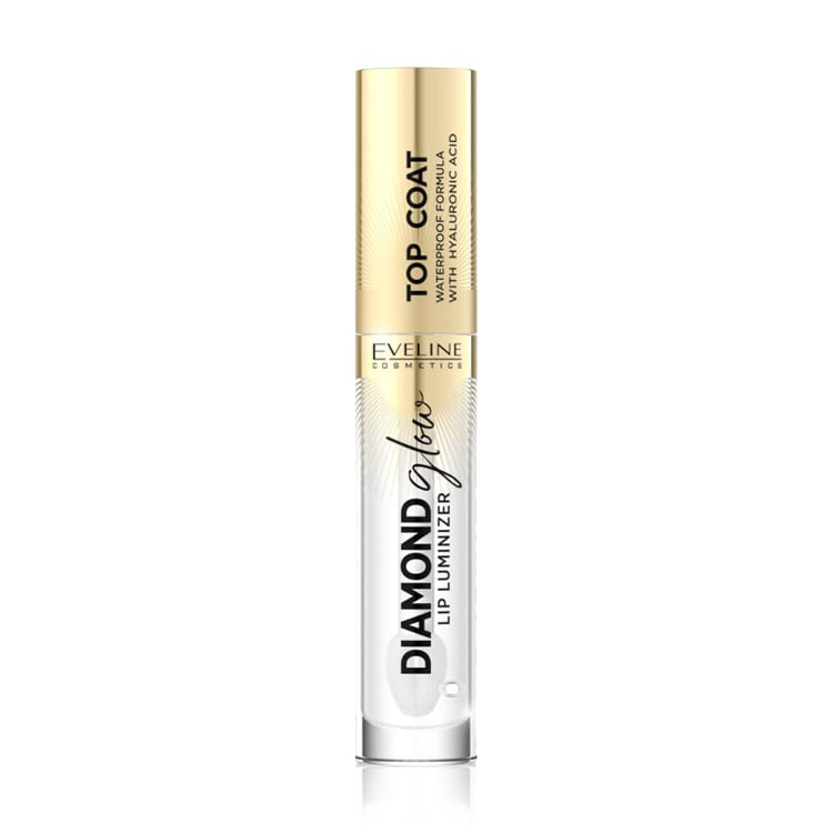 Блиск для губ Eveline Cosmetics Diamond Glow Lip Luminizer з гіалуроновою кислотою, 01 Top Coat, 4.5 мл